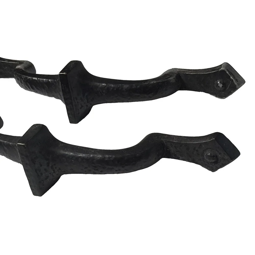 556~ Set Of 2 Vintage KBC Door Handles Black Metal 3